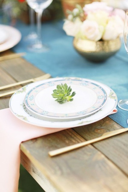 Modern Bohemian Southwestern Wedding Place Setting Inspiration
