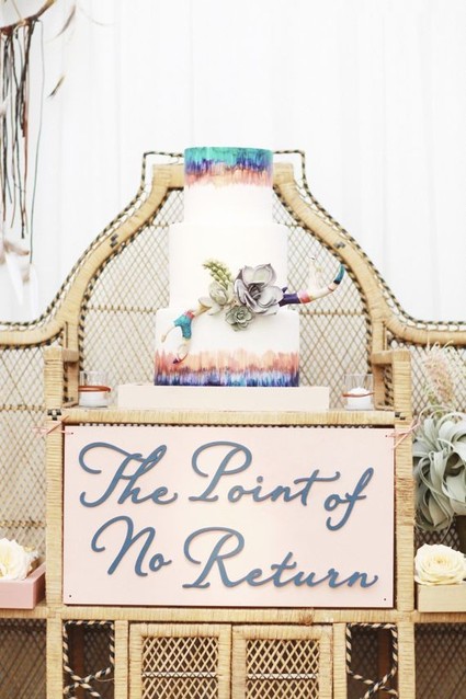 Modern Bohemian Southwestern Wedding Cake Table
