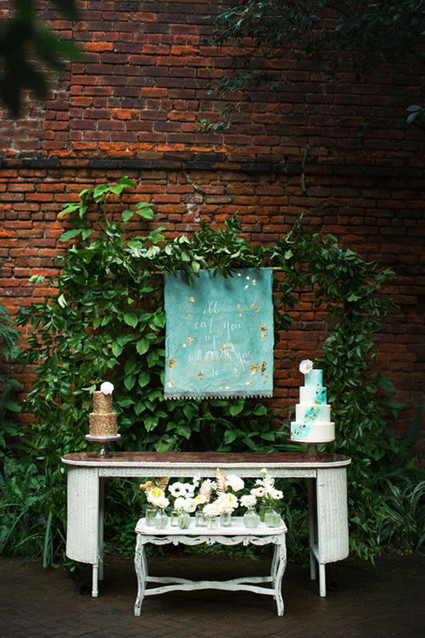 Modern aqua dessert table Inspiration