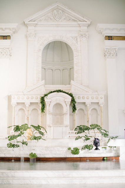 Modern Green and White Same Sex Wedding Ceremony