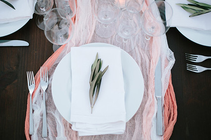 Intimate Desert Chic Palm Springs Wedding Place Setting Inspiration