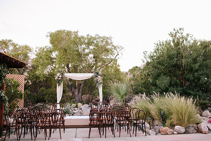 Intimate Desert Chic Palm Springs Wedding Ceremony Inspiration