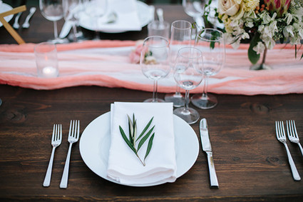 Intimate Desert Chic Palm Springs Wedding Place Setting Inspiration