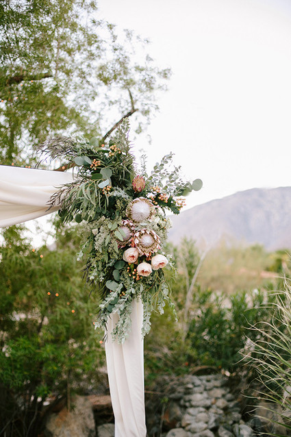 Intimate Desert Chic Palm Springs Wedding Altar Decor Inspiration
