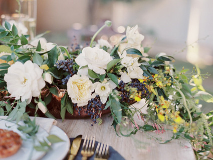 Intimate Outdoor Rehearsal Dinner Flowers