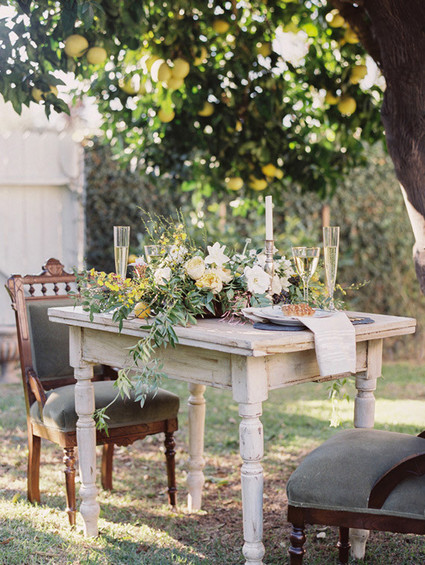 Intimate Outdoor Rehearsal Dinner Tablescape