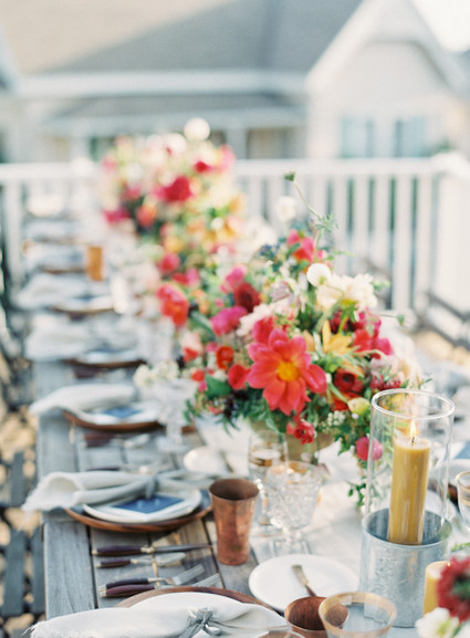 Colorful intimate dinner party