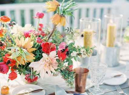Colorful intimate dinner party