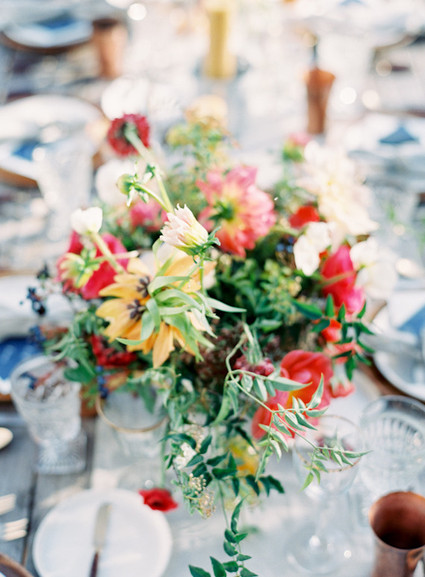 Colorful intimate dinner party
