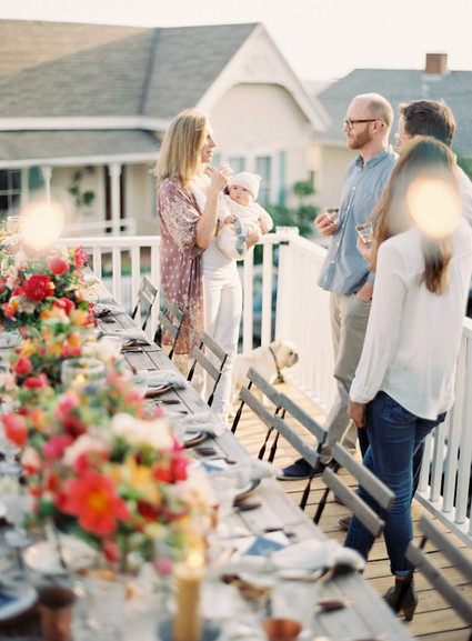 Colorful intimate dinner party
