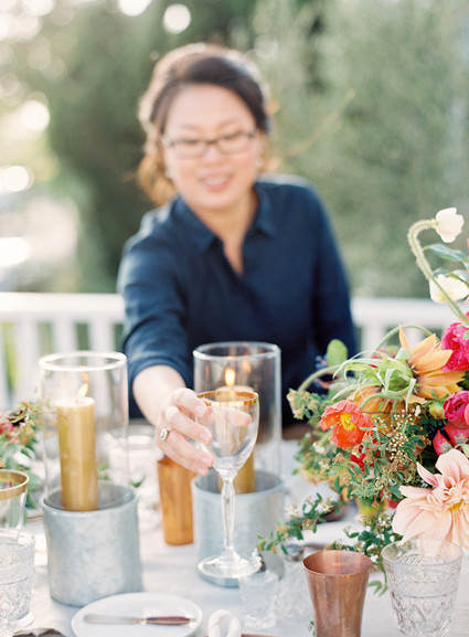 Colorful intimate dinner party