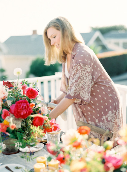 Colorful intimate dinner party