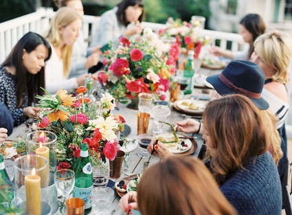 Colorful intimate dinner party