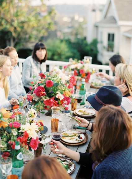 Colorful intimate dinner party