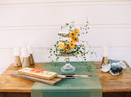 Yellow floral wedding cake