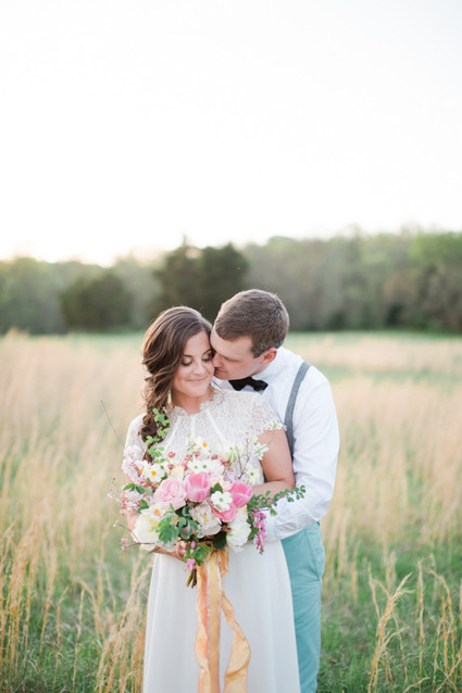 Pink tulip bridal bouquet
