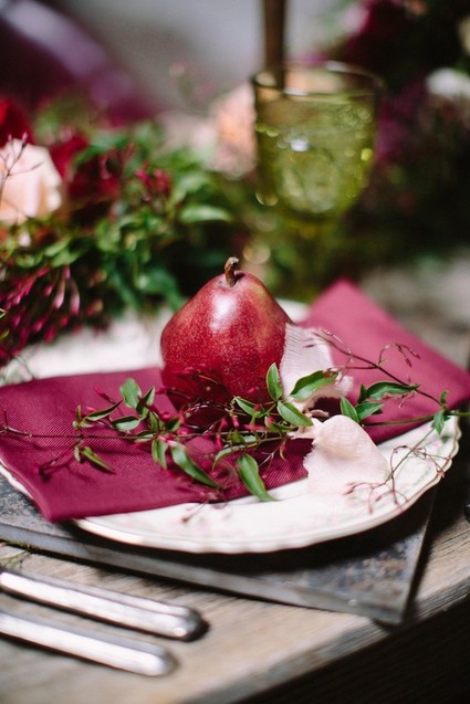 Pomegranate place setting