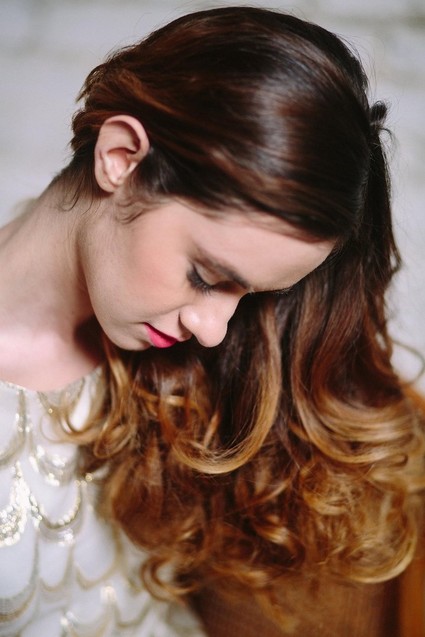 Long waves bridal hair