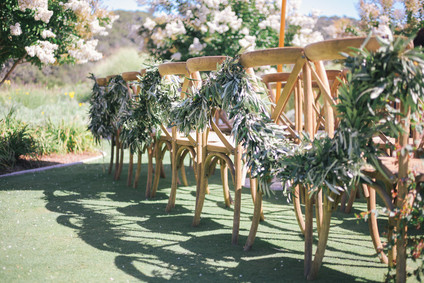 Floral and greenery chair garland