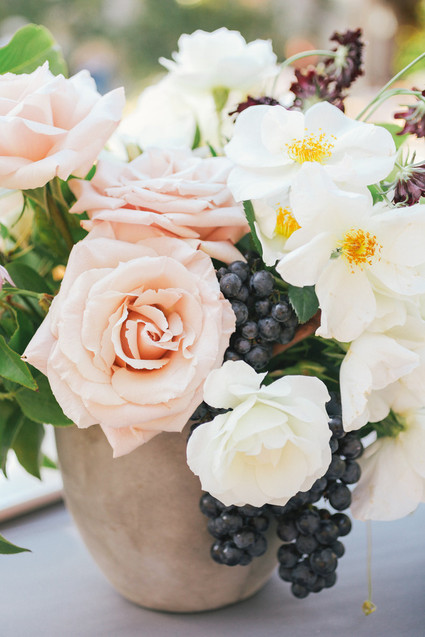 Rose and grape floral arrangement
