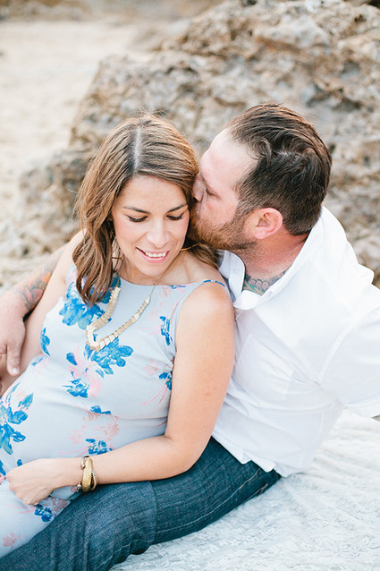 Beach maternity photos by Megan Welker