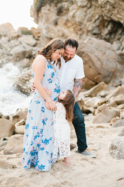 Beach maternity photos by Megan Welker