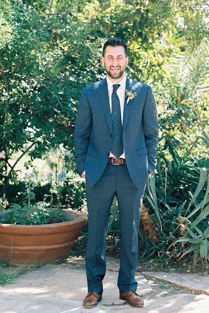 Grey blue grooms suit