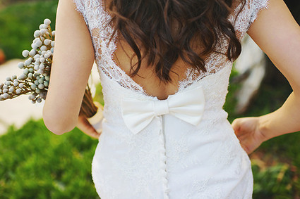 Wedding dress with bow
