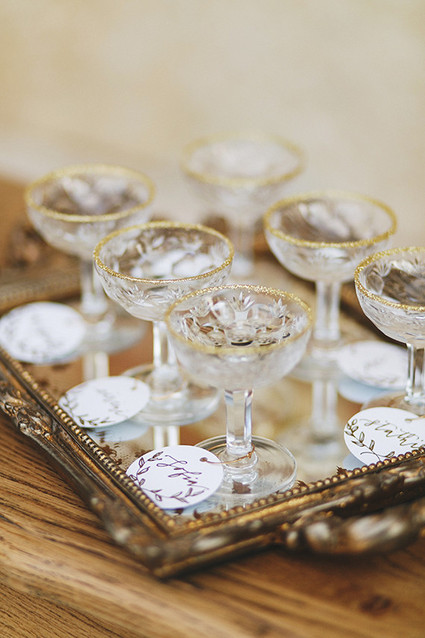 Gold rimmed cocktails