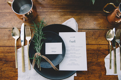 Black and white place setting