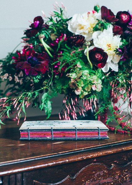 Moody spring wedding homemade guestbook