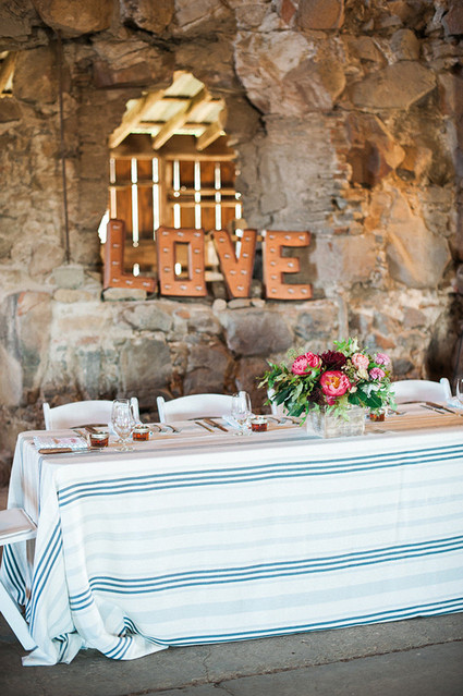 Rustic barn sweetheart table