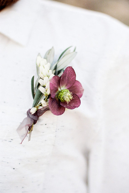 Plum boutonniere