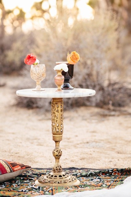 Gold and marble desert table decor