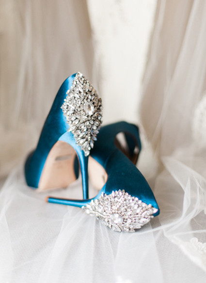 Blue and diamond heels