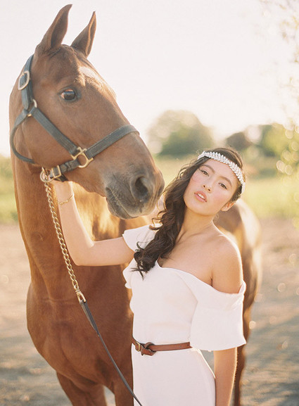 Bohemian bride and house