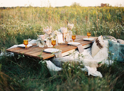 Bohemian ranch lounge and tablescape