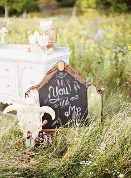 Bohemian chalkboard sign quote