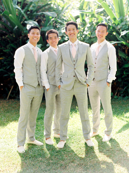 Grey and white groomsmens