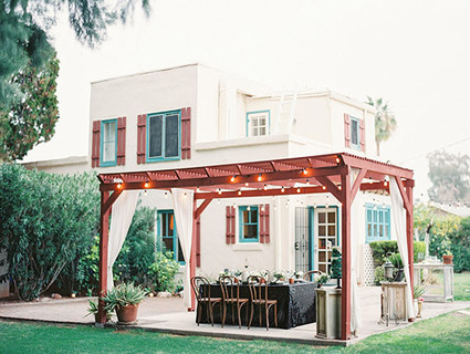 Backyard wedding reception