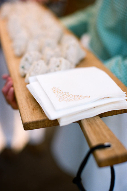 Gold detailed serving napkins