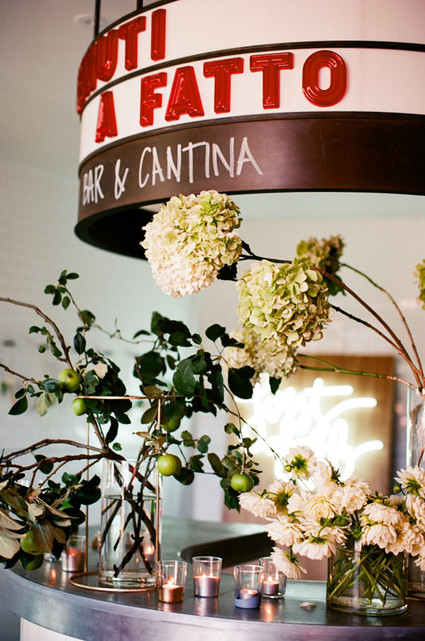 Wedding bar with florals