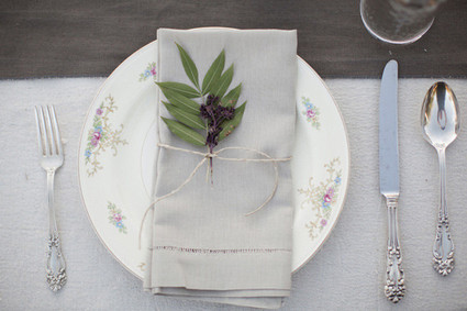 Grey and silver place setting