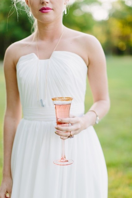 Bride with cocktail