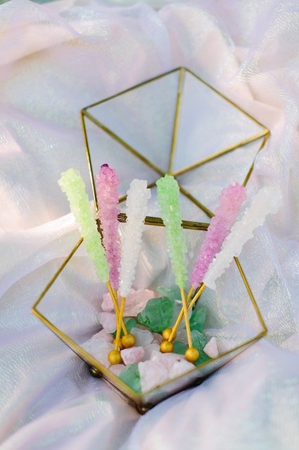 Pastel rock candy stirrers