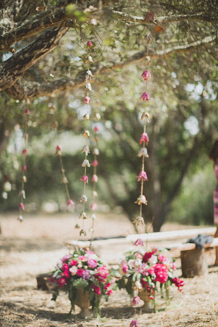 Pink and cream flower garland