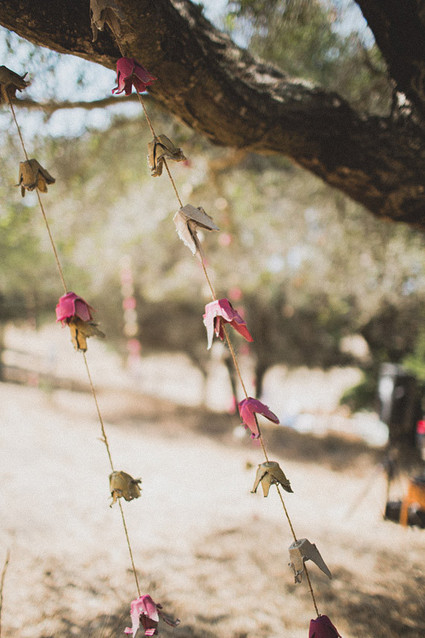 Pink and cream flower garland