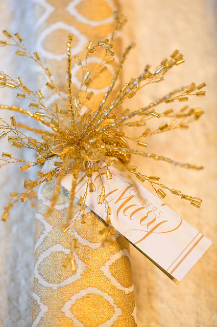 New Years gold escort card