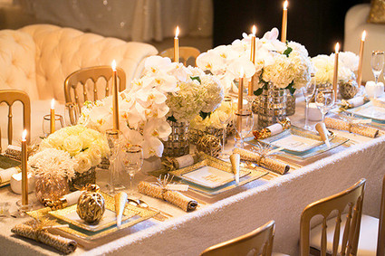 New Years gold tablescape