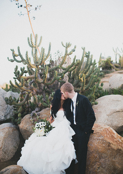 Outdoor kissing portrait